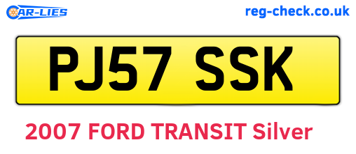 PJ57SSK are the vehicle registration plates.