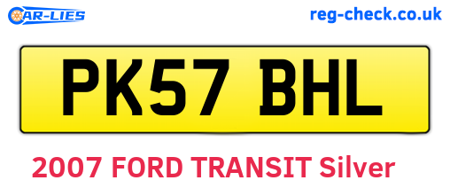 PK57BHL are the vehicle registration plates.
