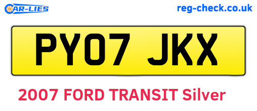 PY07JKX are the vehicle registration plates.