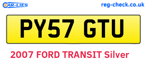 PY57GTU are the vehicle registration plates.