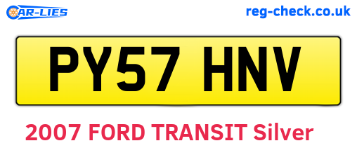 PY57HNV are the vehicle registration plates.
