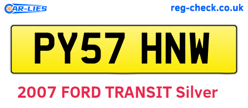 PY57HNW are the vehicle registration plates.