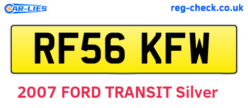 RF56KFW are the vehicle registration plates.