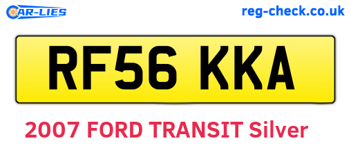 RF56KKA are the vehicle registration plates.