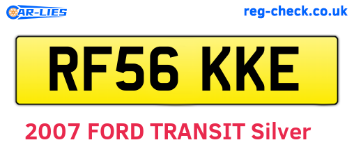 RF56KKE are the vehicle registration plates.