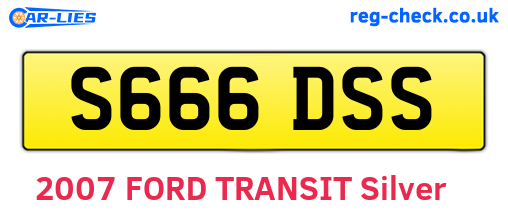 S666DSS are the vehicle registration plates.