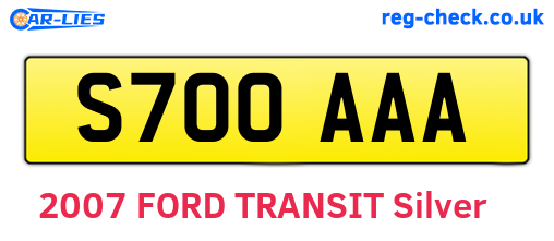 S700AAA are the vehicle registration plates.