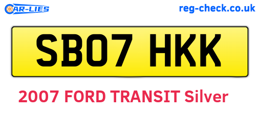 SB07HKK are the vehicle registration plates.