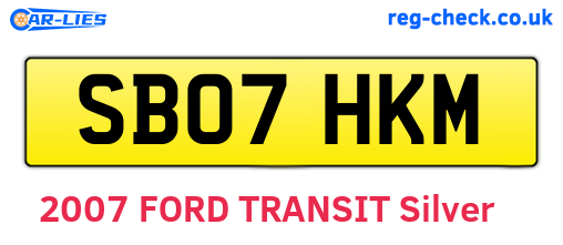 SB07HKM are the vehicle registration plates.