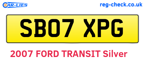 SB07XPG are the vehicle registration plates.