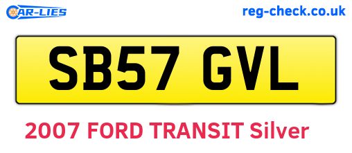 SB57GVL are the vehicle registration plates.