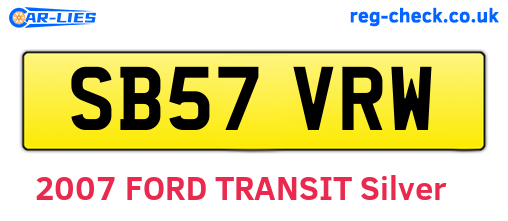 SB57VRW are the vehicle registration plates.
