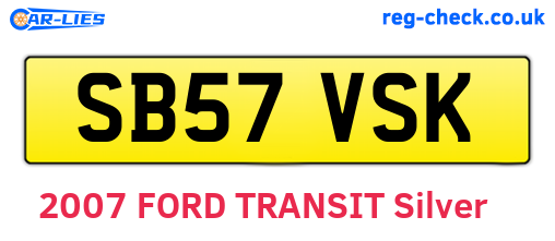 SB57VSK are the vehicle registration plates.