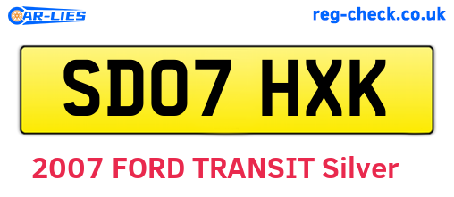 SD07HXK are the vehicle registration plates.