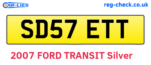 SD57ETT are the vehicle registration plates.