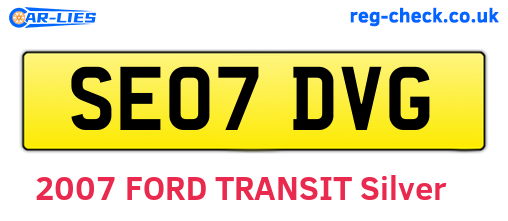 SE07DVG are the vehicle registration plates.