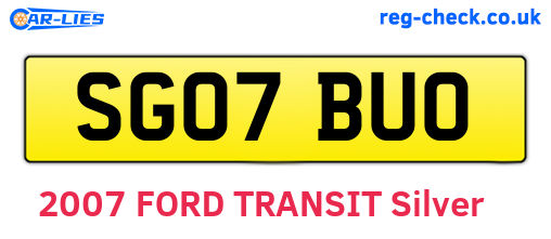 SG07BUO are the vehicle registration plates.