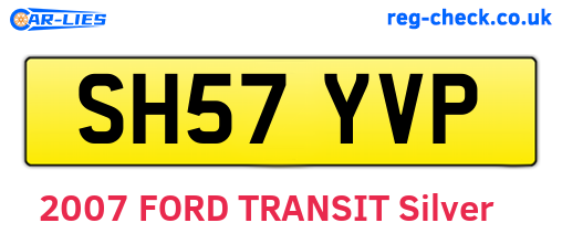 SH57YVP are the vehicle registration plates.