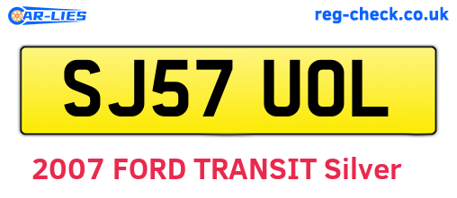 SJ57UOL are the vehicle registration plates.