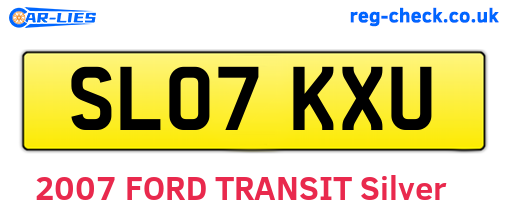 SL07KXU are the vehicle registration plates.