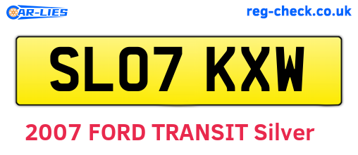 SL07KXW are the vehicle registration plates.