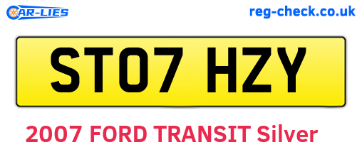 ST07HZY are the vehicle registration plates.