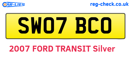 SW07BCO are the vehicle registration plates.