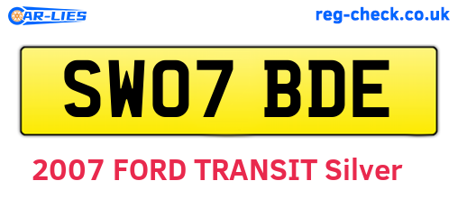 SW07BDE are the vehicle registration plates.