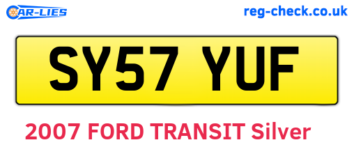 SY57YUF are the vehicle registration plates.