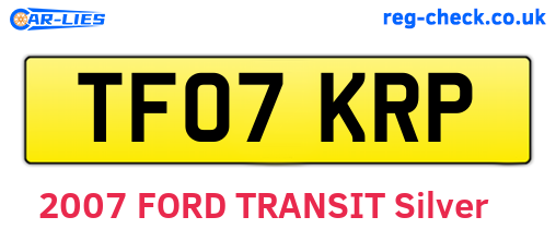 TF07KRP are the vehicle registration plates.