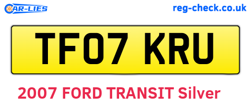 TF07KRU are the vehicle registration plates.