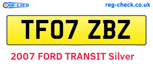 TF07ZBZ are the vehicle registration plates.