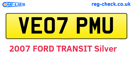 VE07PMU are the vehicle registration plates.