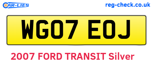 WG07EOJ are the vehicle registration plates.