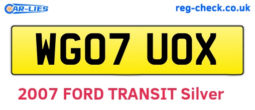 WG07UOX are the vehicle registration plates.