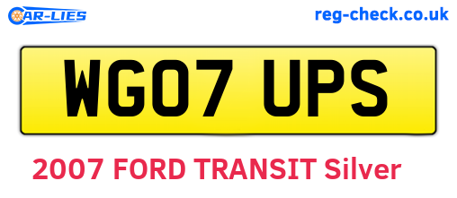 WG07UPS are the vehicle registration plates.