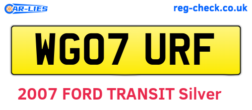 WG07URF are the vehicle registration plates.