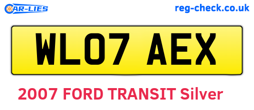 WL07AEX are the vehicle registration plates.
