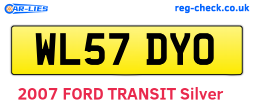 WL57DYO are the vehicle registration plates.