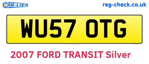 WU57OTG are the vehicle registration plates.