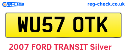 WU57OTK are the vehicle registration plates.