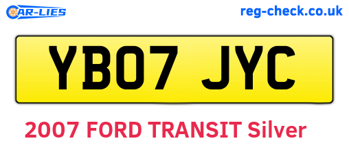 YB07JYC are the vehicle registration plates.