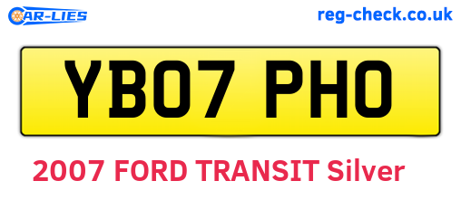 YB07PHO are the vehicle registration plates.