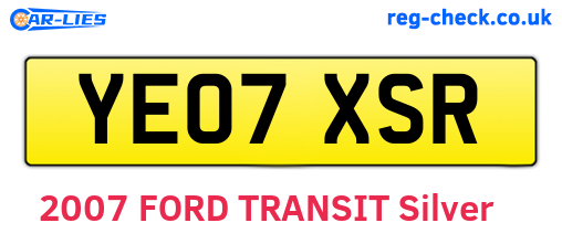 YE07XSR are the vehicle registration plates.