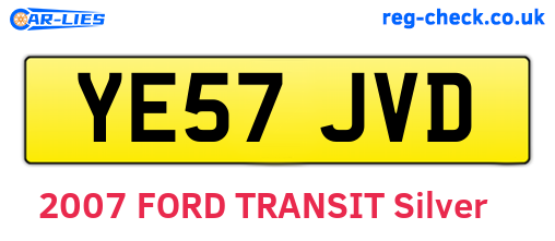 YE57JVD are the vehicle registration plates.