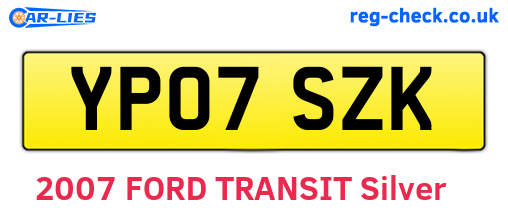 YP07SZK are the vehicle registration plates.
