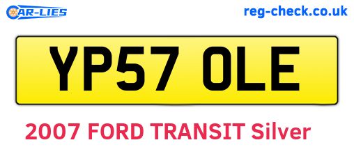 YP57OLE are the vehicle registration plates.