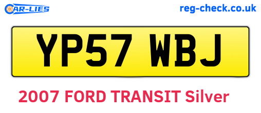 YP57WBJ are the vehicle registration plates.