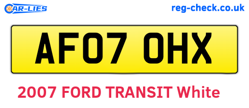 AF07OHX are the vehicle registration plates.