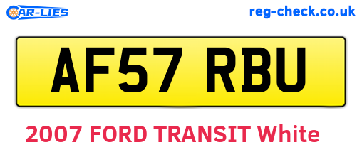 AF57RBU are the vehicle registration plates.